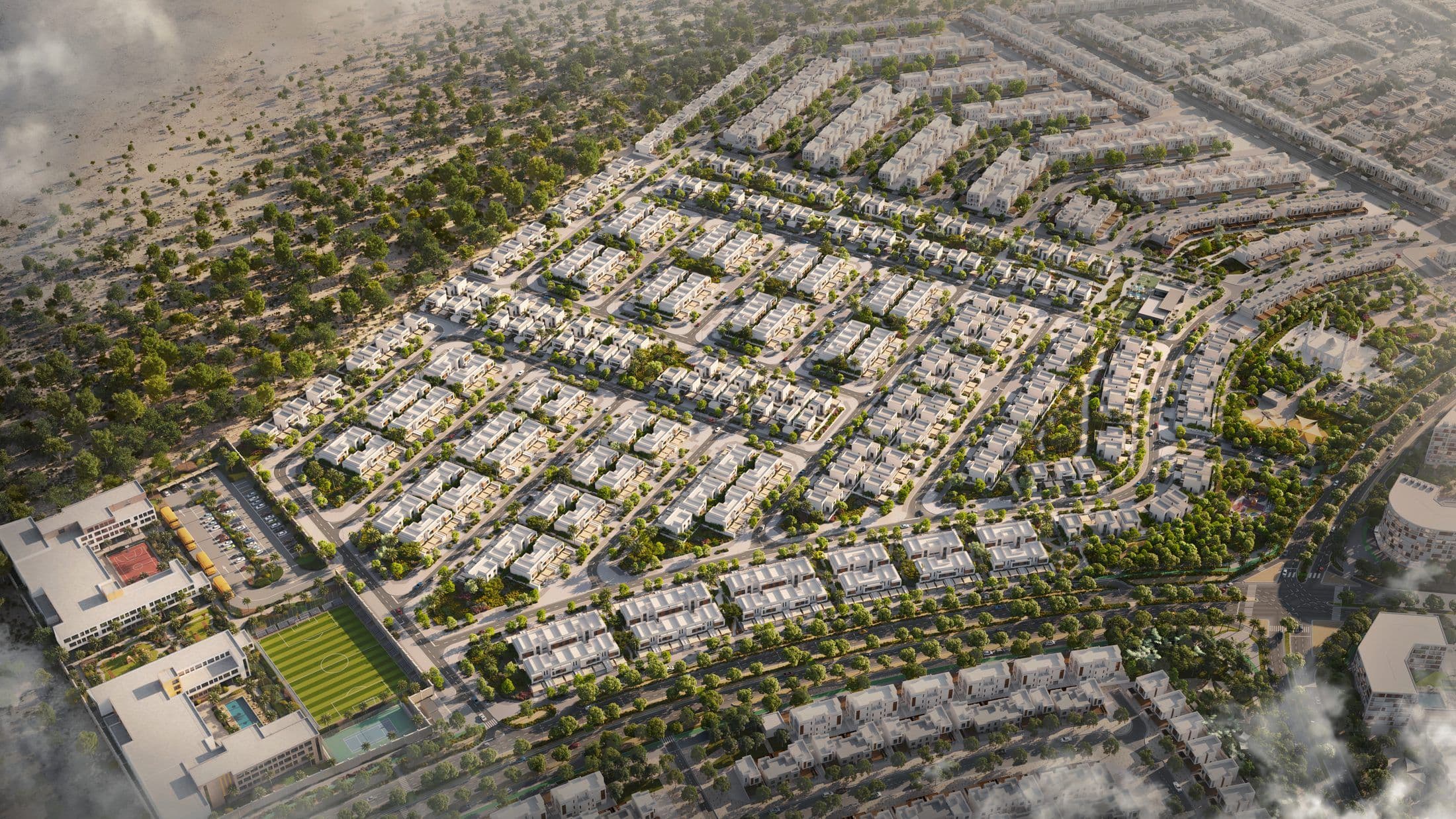 Al Ghadeer Gardens — Aerial masterplan