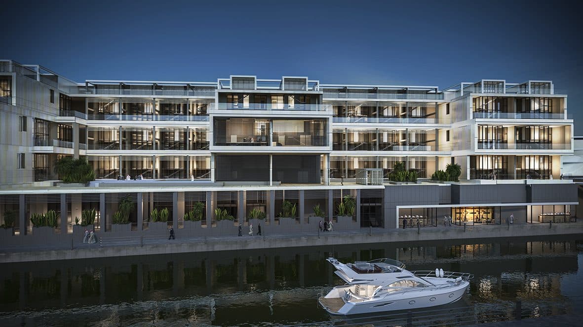 Al Raha Lofts One — Exterior night