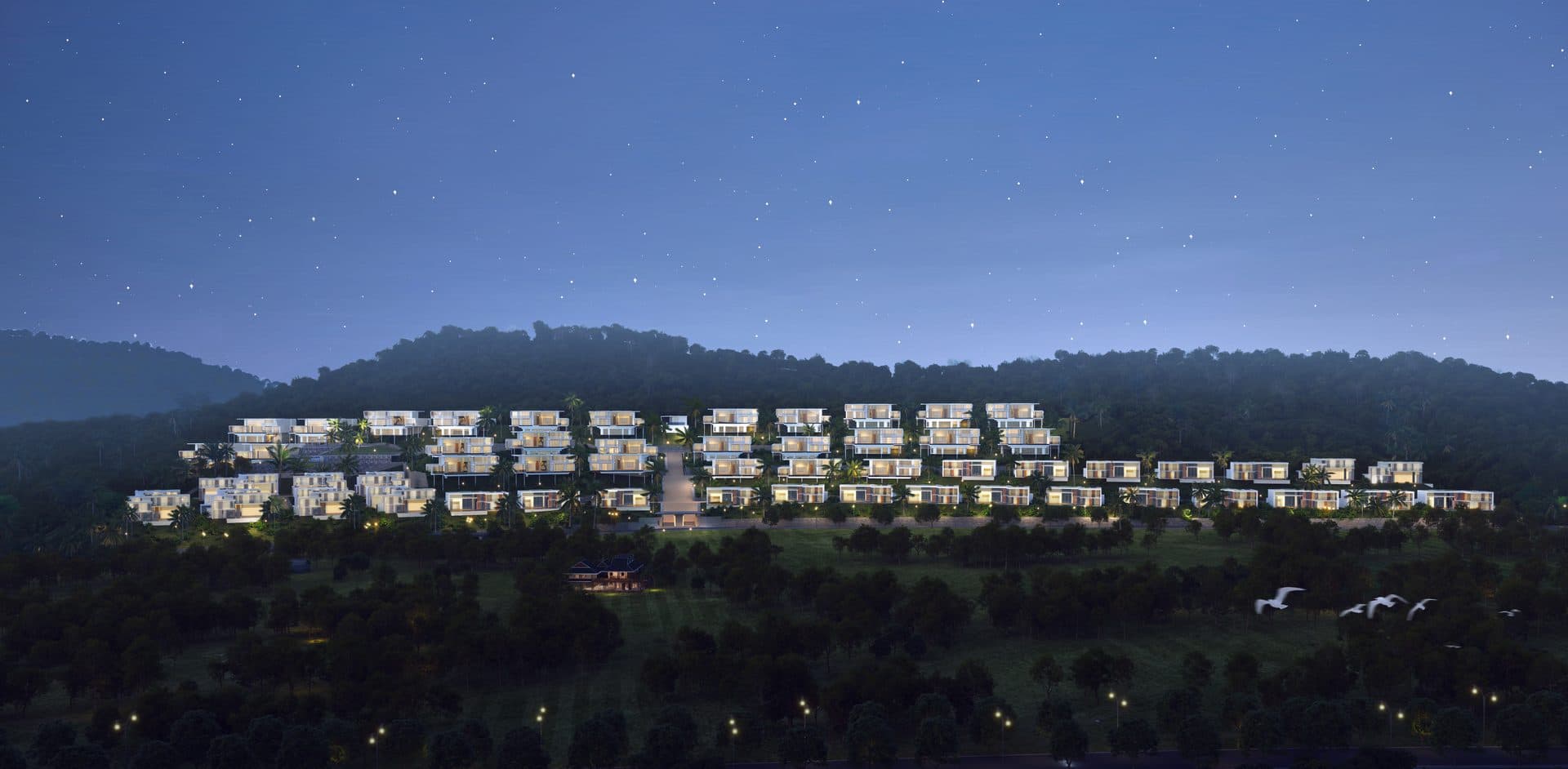 AYANA Soluna Villas — Hillside night