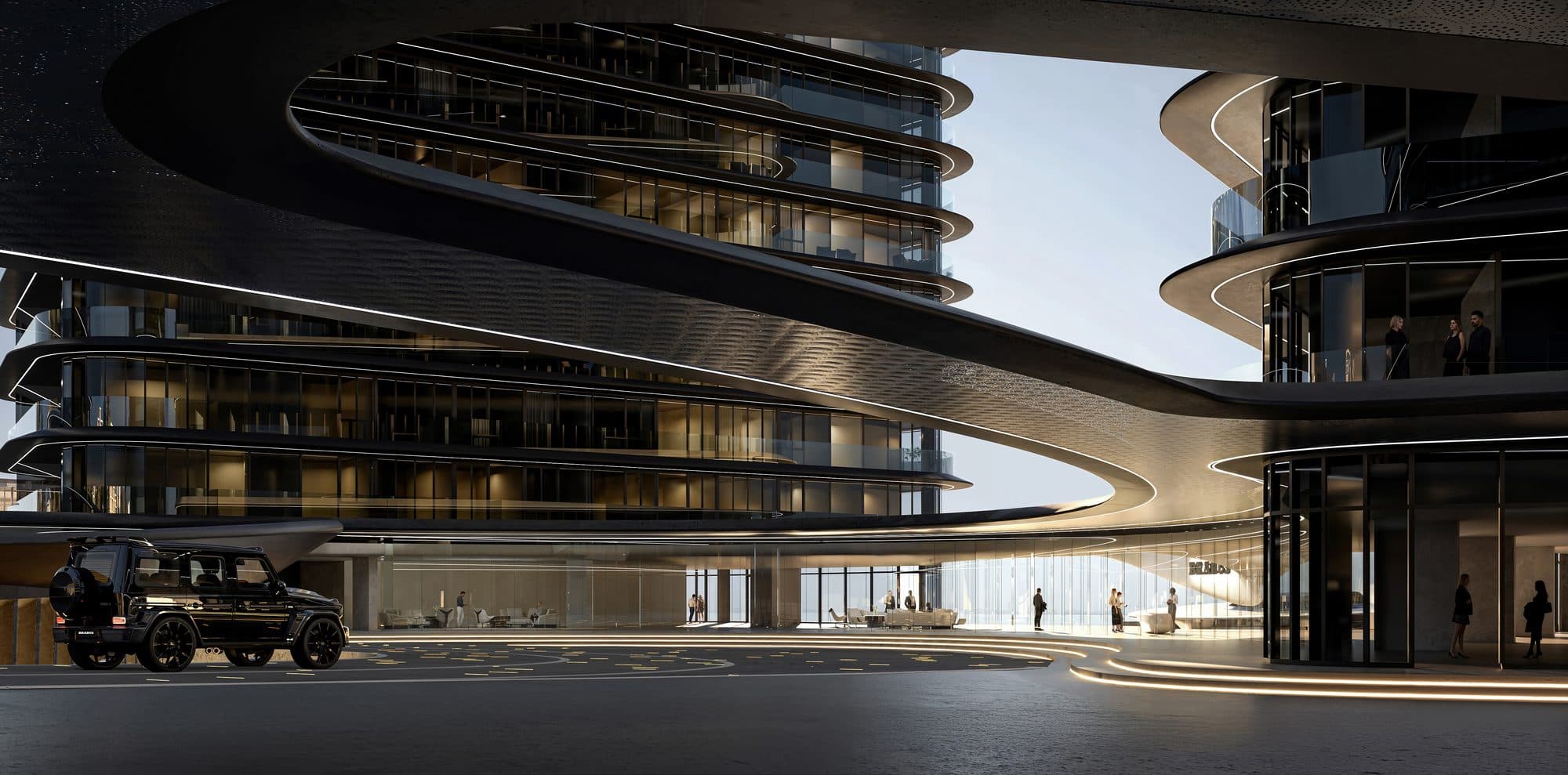 Brabus Island - The Towers — Exterior curve
