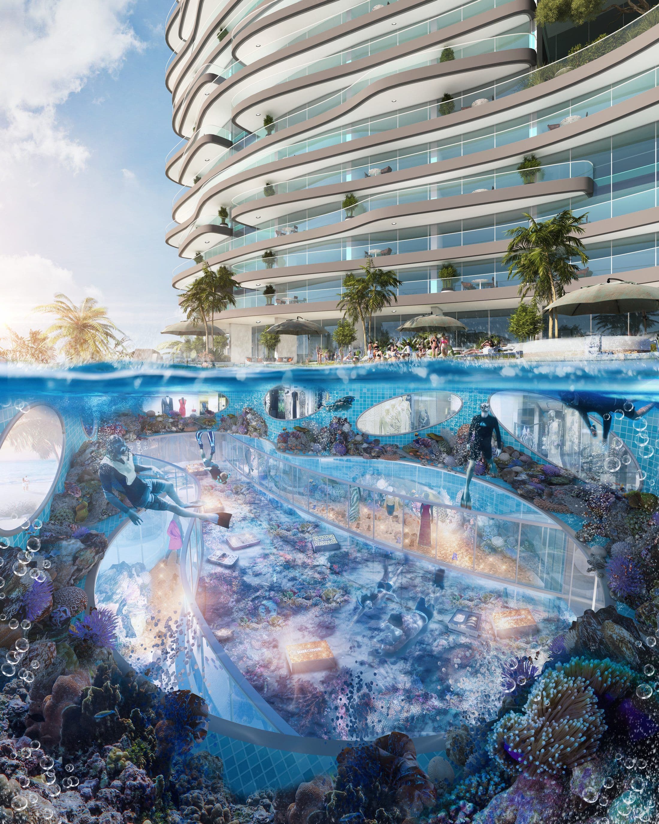 DAMAC Bay by Cavalli — Snorkeling tunnel