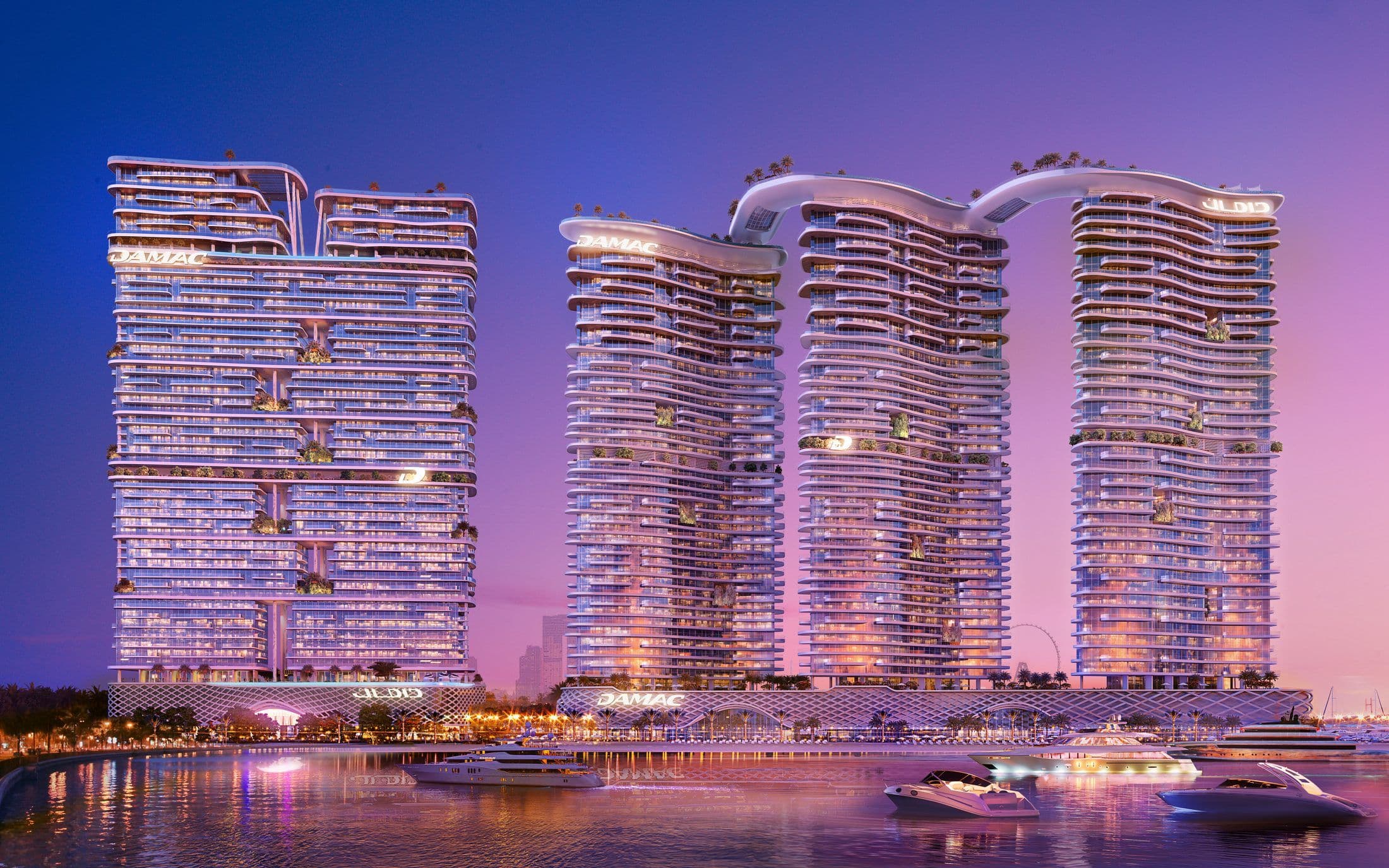DAMAC Bay 2 by Cavalli — Exterior dusk