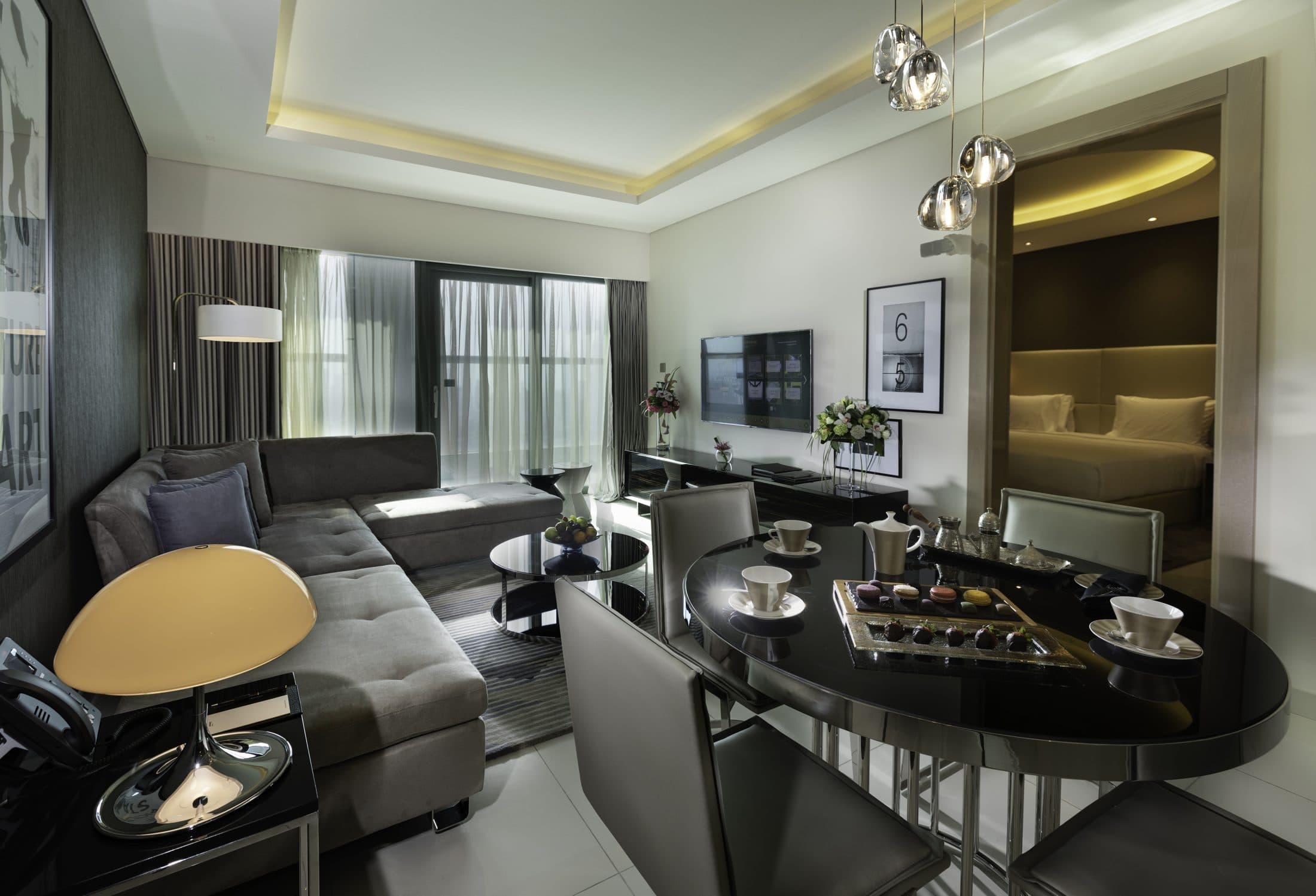 DAMAC Towers by Paramount — Hotel Apartments — Living kitchen 1bed