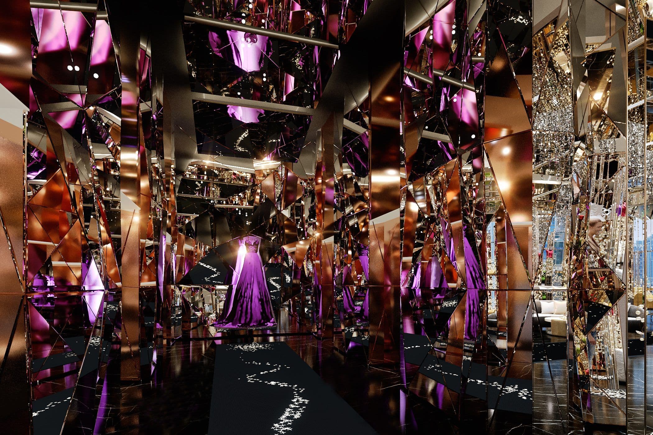 Elegance Tower — Gown gallery lobby