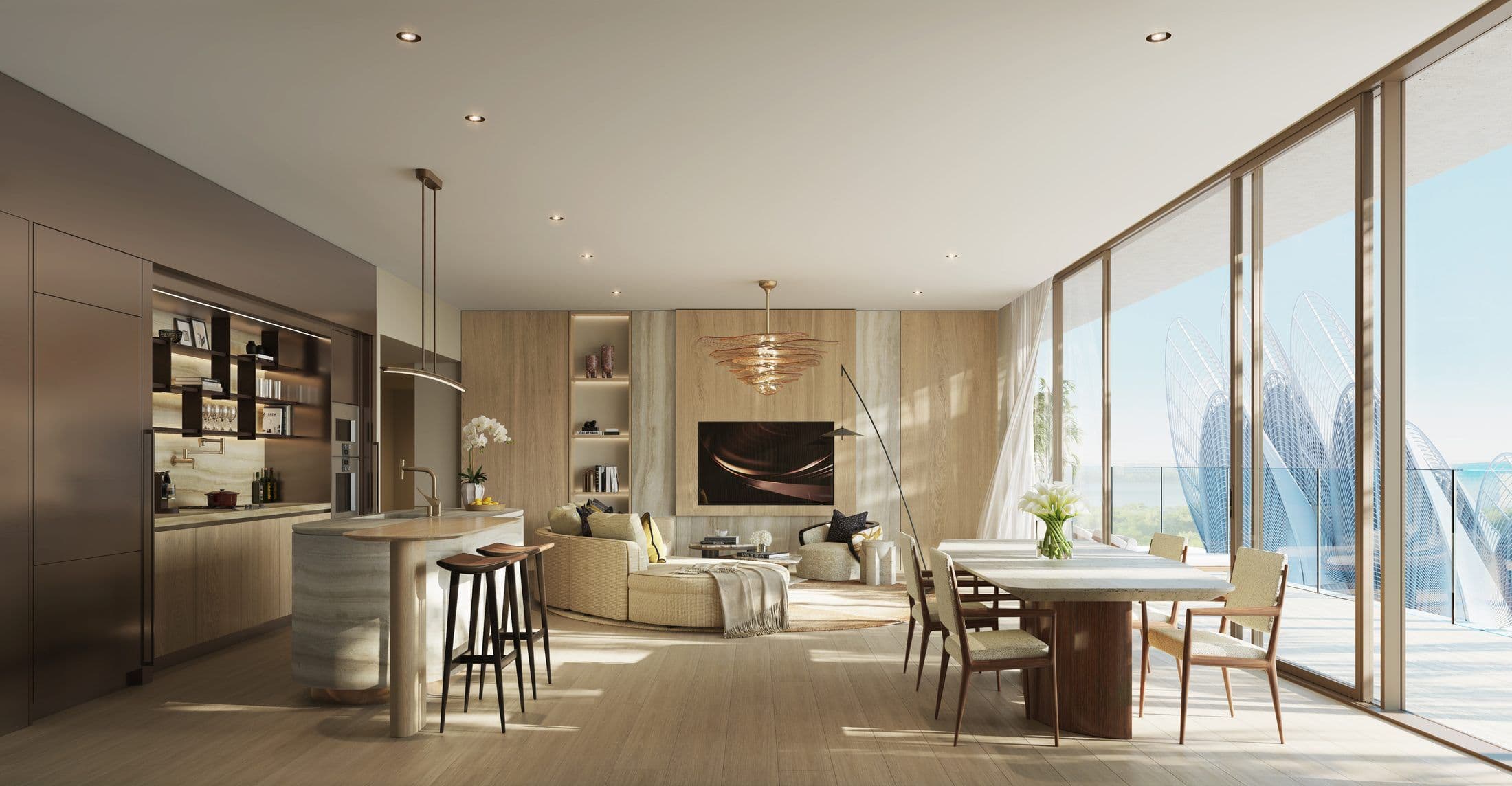Mandarin Oriental Residences, Saadiyat Cultural District — Living dining