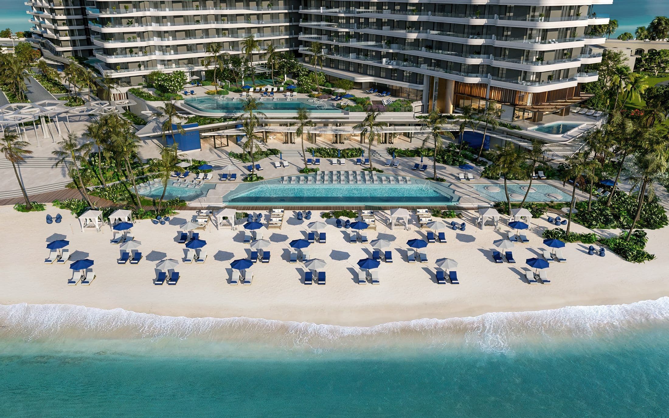 Nikki Beach Residences — Aerial pool beach