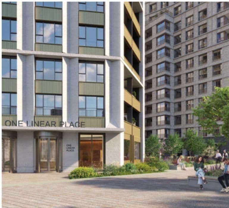 London Square Nine Elms — One linear place entrance