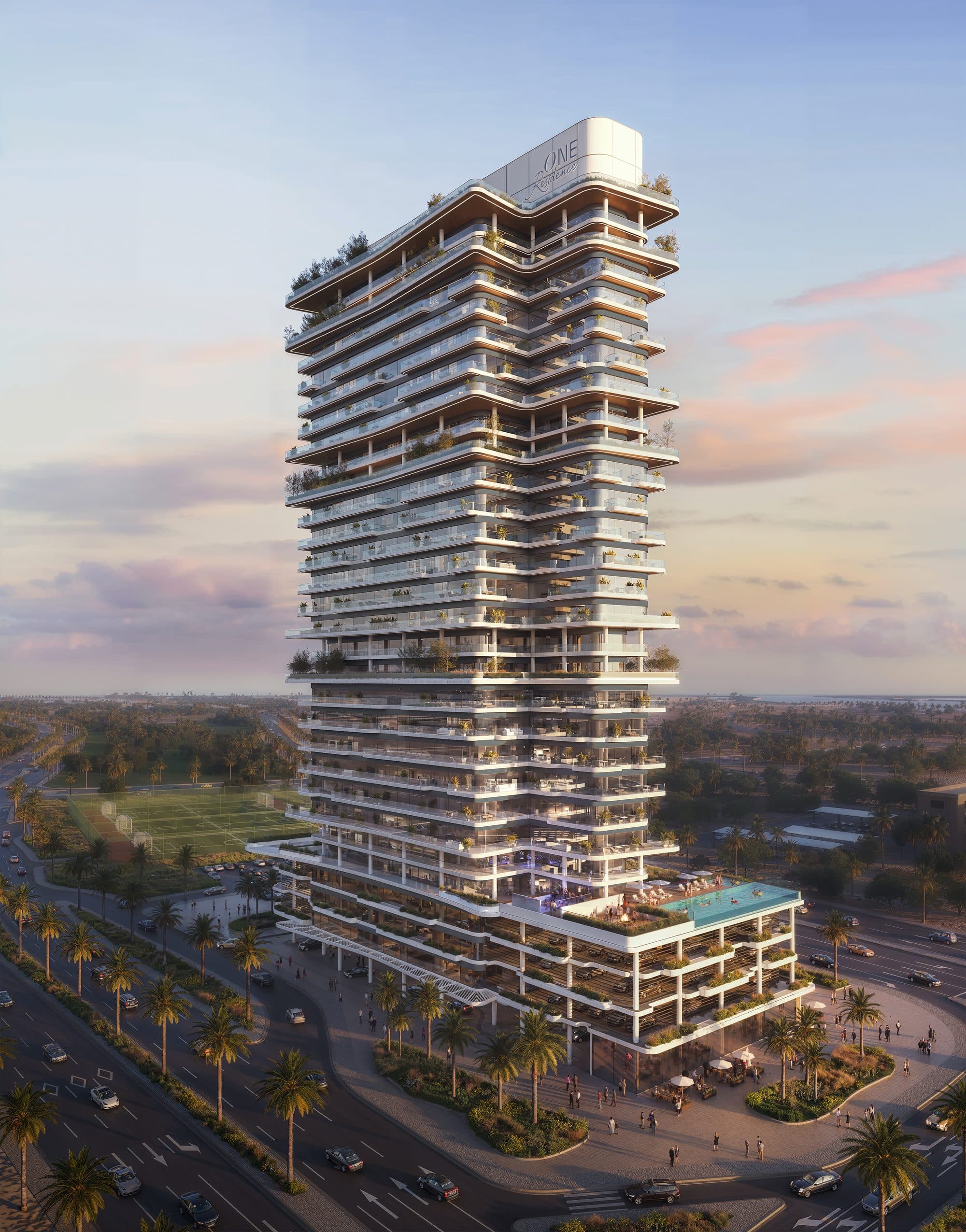 One Residence — Exterior tower rooftop