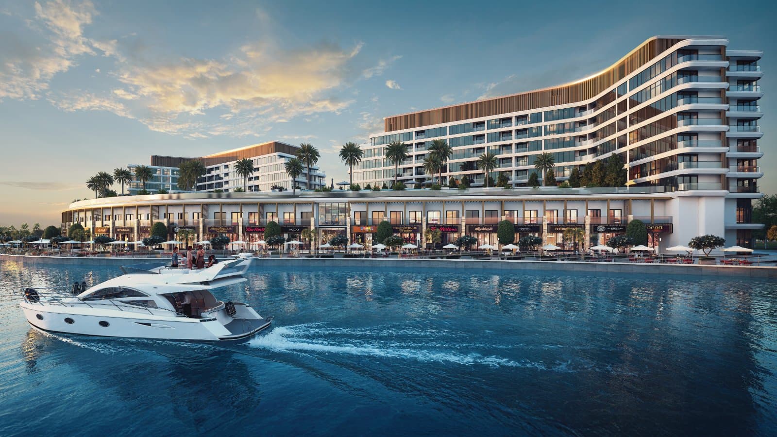 Pearlside Marina Residences — Dusk yacht