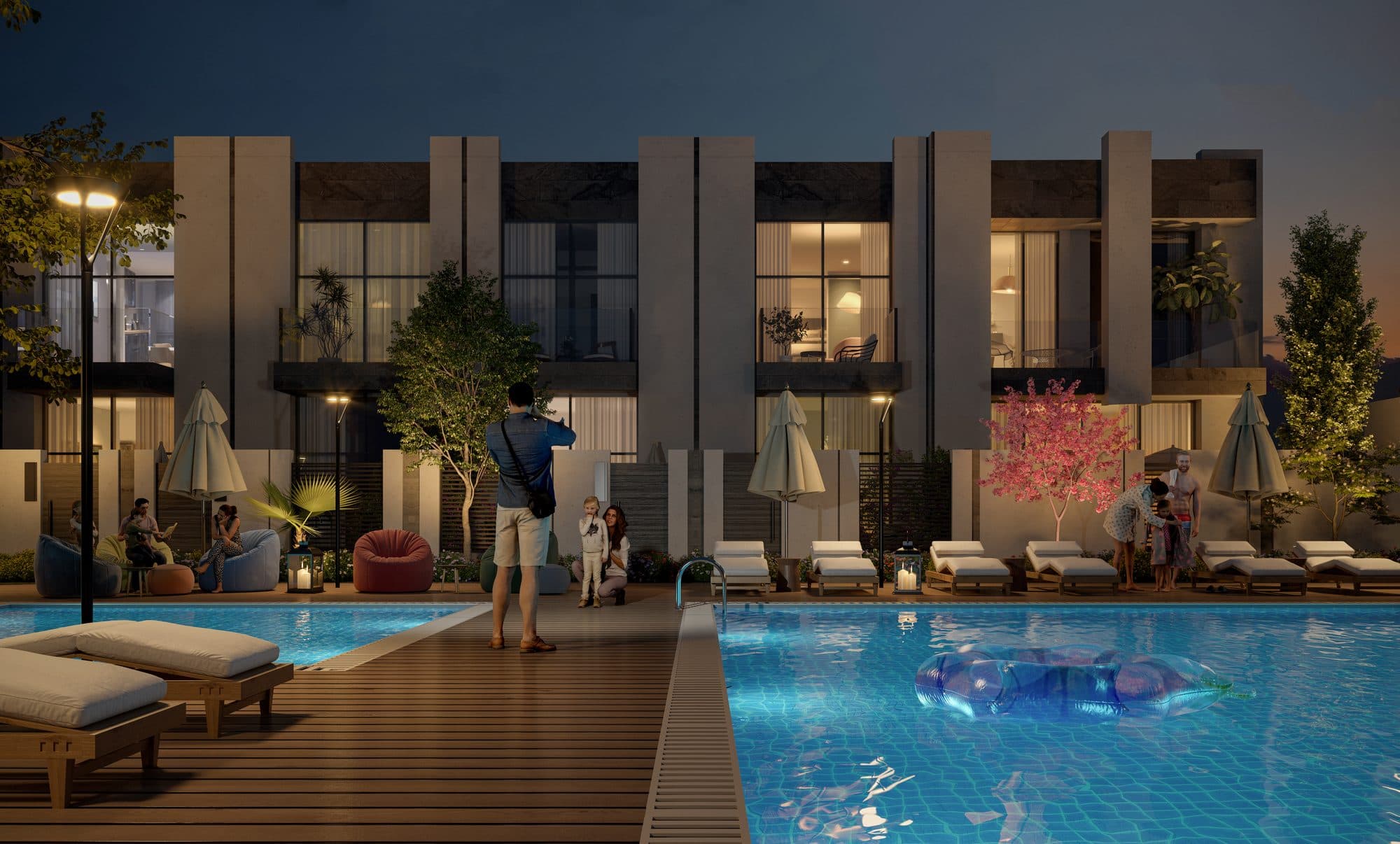 Reportage Village — Pool night