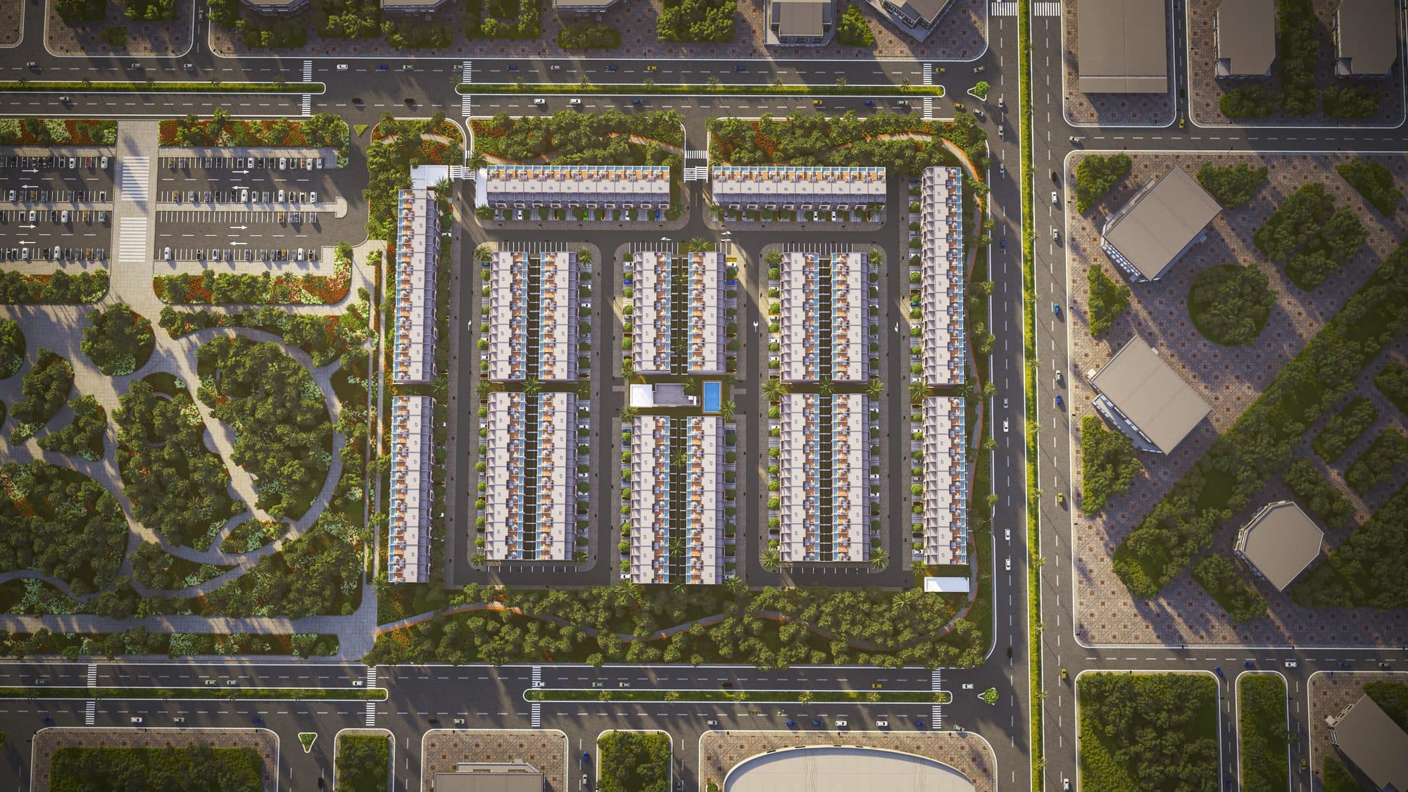 Reportage Village Abu Dhabi — Aerial masterplan
