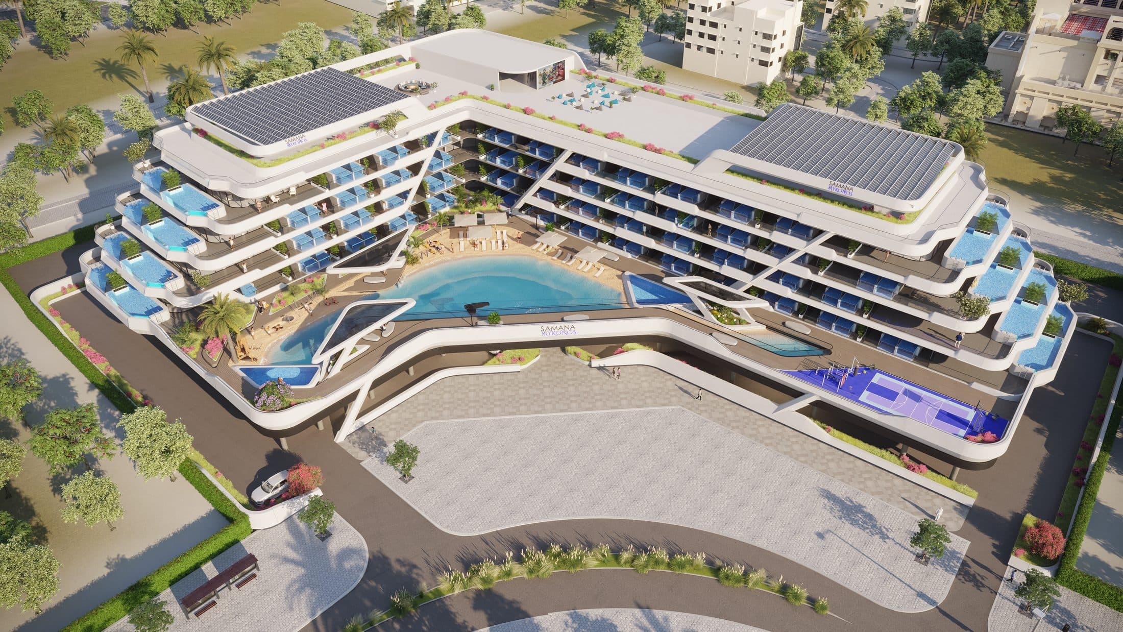 Samana Mykonos — Hero aerial