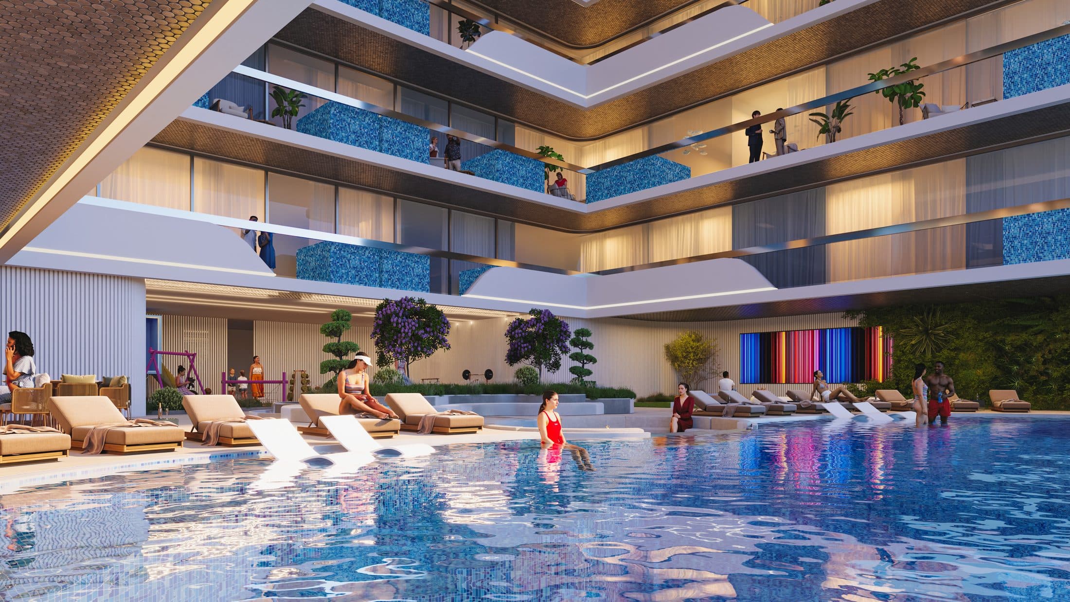 Samana Parkville — Pool atrium