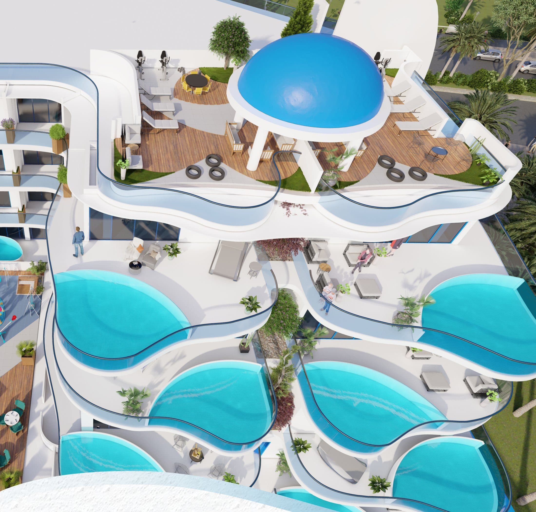 Samana Santorini — Pool deck