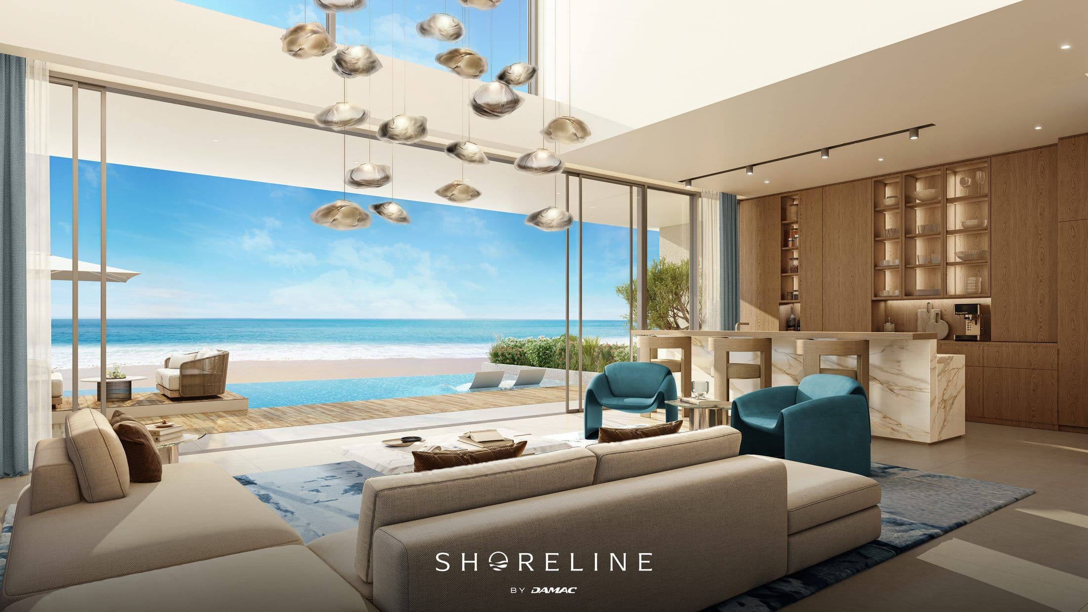 Shoreline by DAMAC — Living room beach view