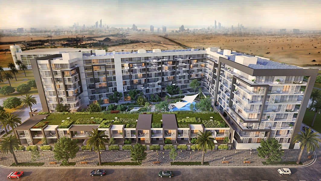 The Gate Residence — Aerial dusk