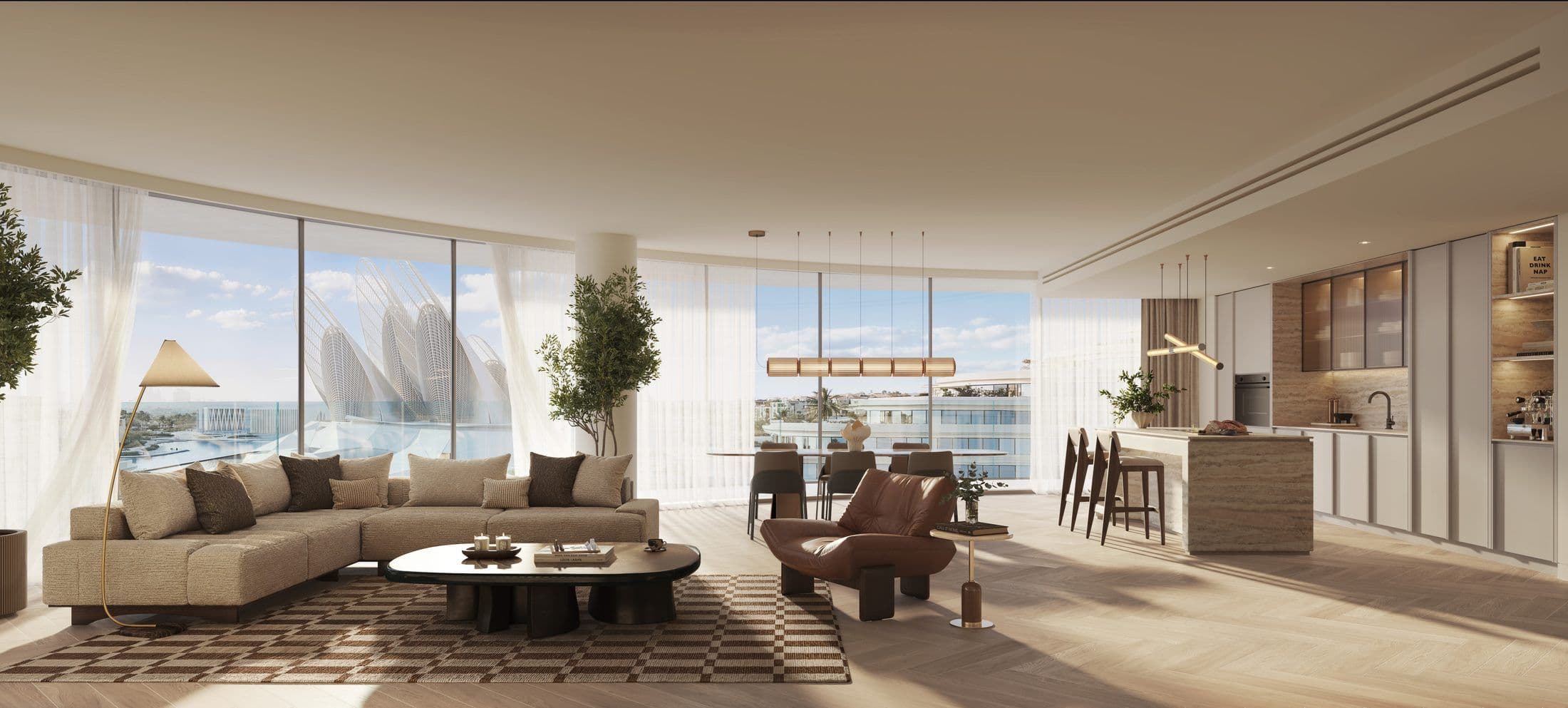The Row Saadiyat — Living kitchen