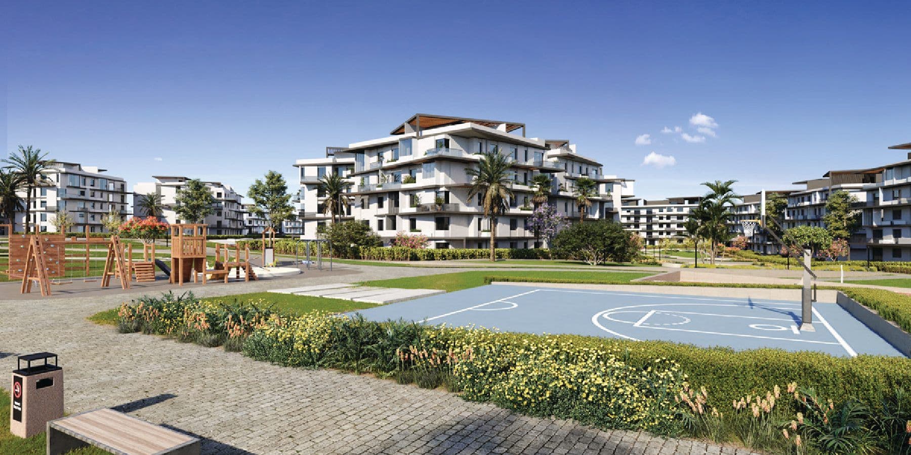 V Residences — Courtyard basketball