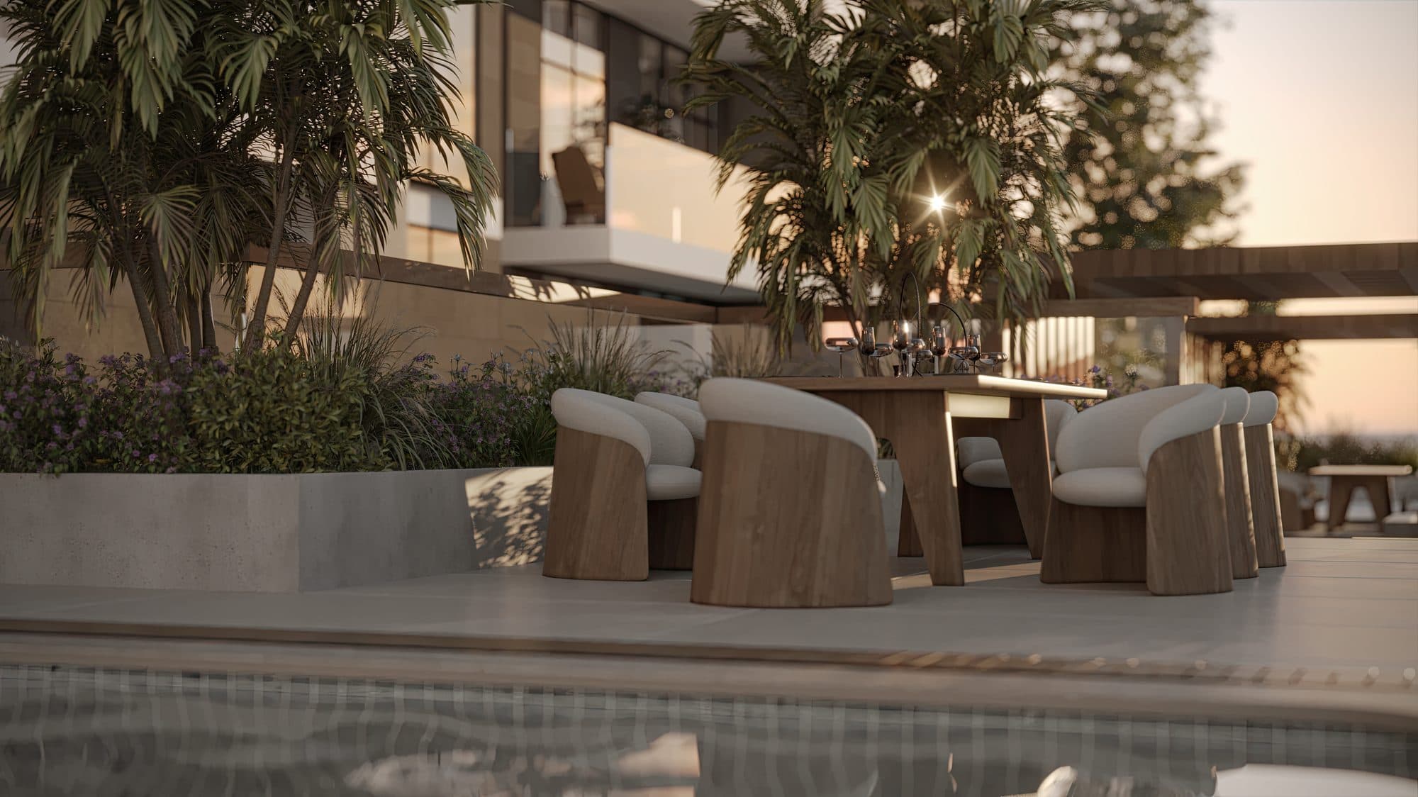 Verdana V — Poolside dining