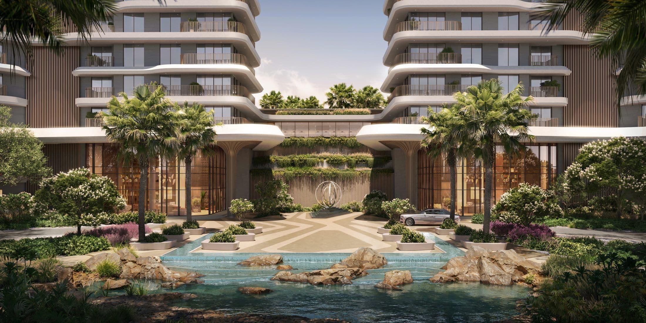 Verdes by Haven — Entrance water feature